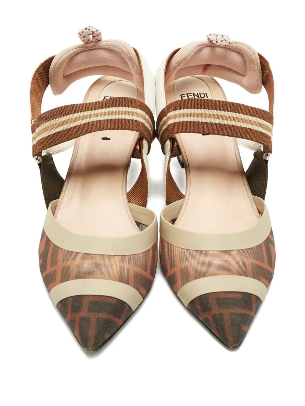 Fendi Pre-Owned Colibri slingback pumps - Beige