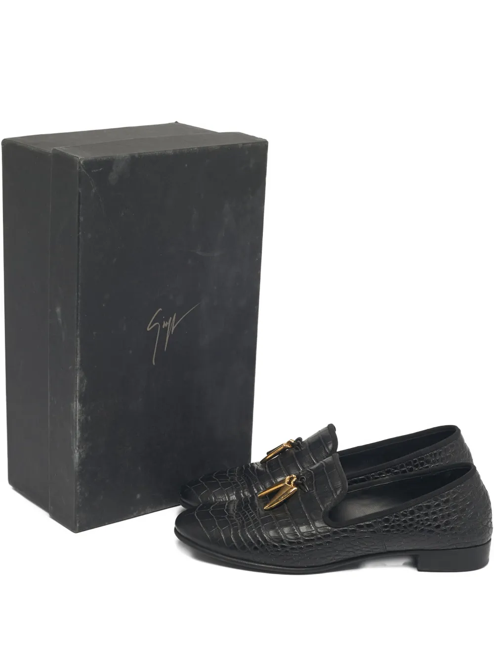 Giuseppe Zanotti crocodile-embossed leather loafers - Nero