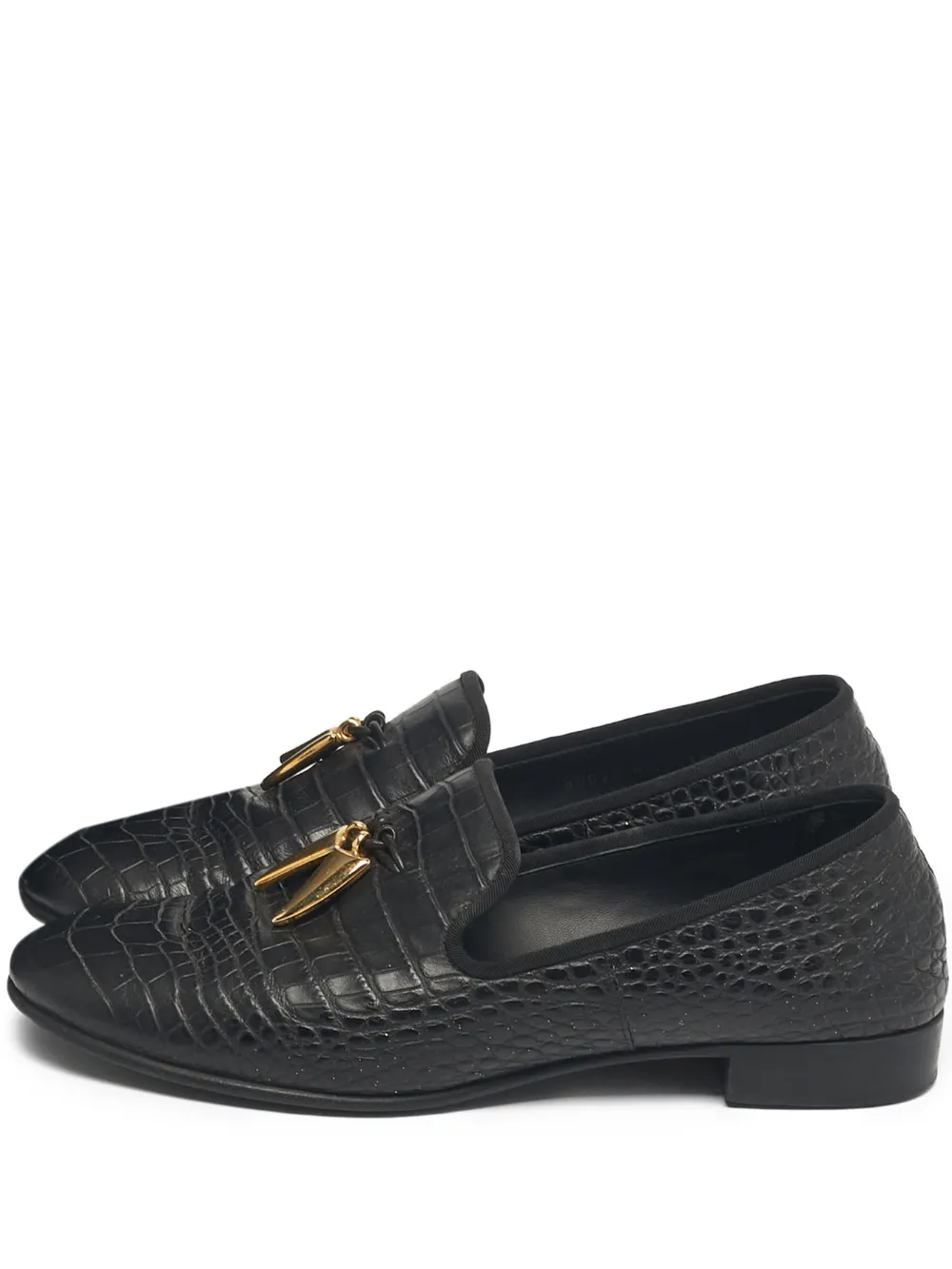 Giuseppe Zanotti crocodile-embossed leather loafers - Schwarz