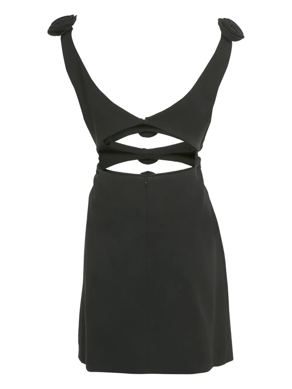 Magda Butrym cut-out floral appliqué mini dress - Zwart