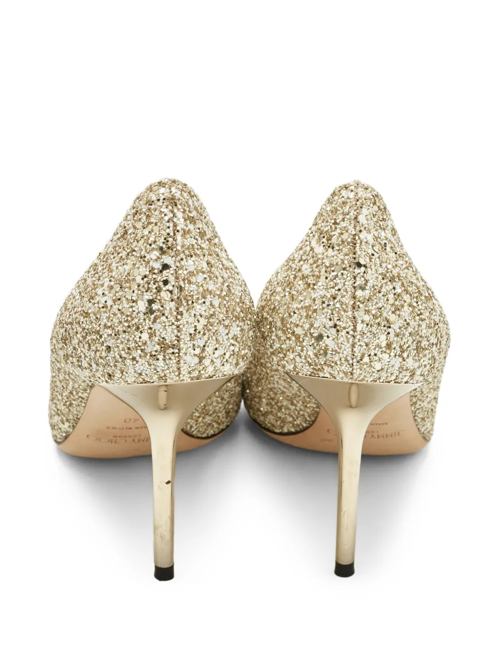 Jimmy Choo Pre-Owned glitter-embellishment pointed-toe pumps - Goud