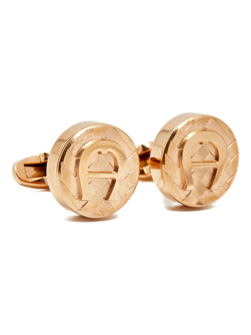 Aigner Vintage logo-motif circular cufflinks | rose | Image 1