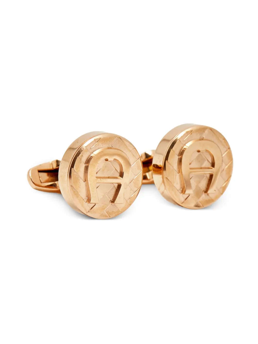 Aigner Vintage logo-motif circular cufflinks | Pink | Image 1