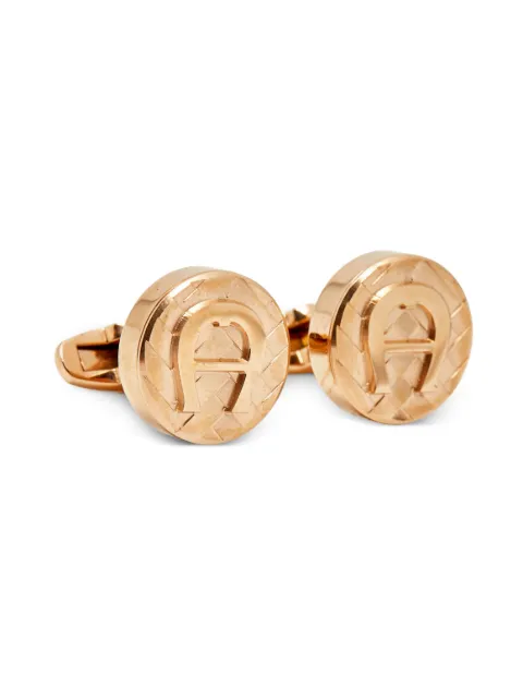 Aigner Vintage logo-motif circular cufflinks
