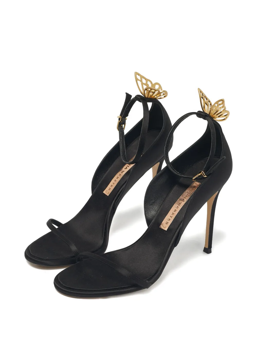 Sophia Webster Mariposa butterfly satin sandals - Zwart