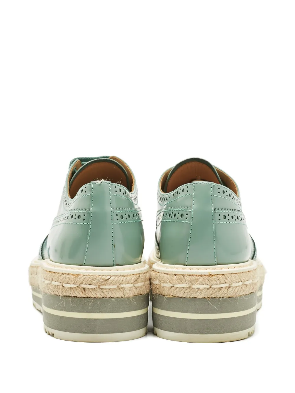 Prada Pre-Owned leather Derby shoes - Groen