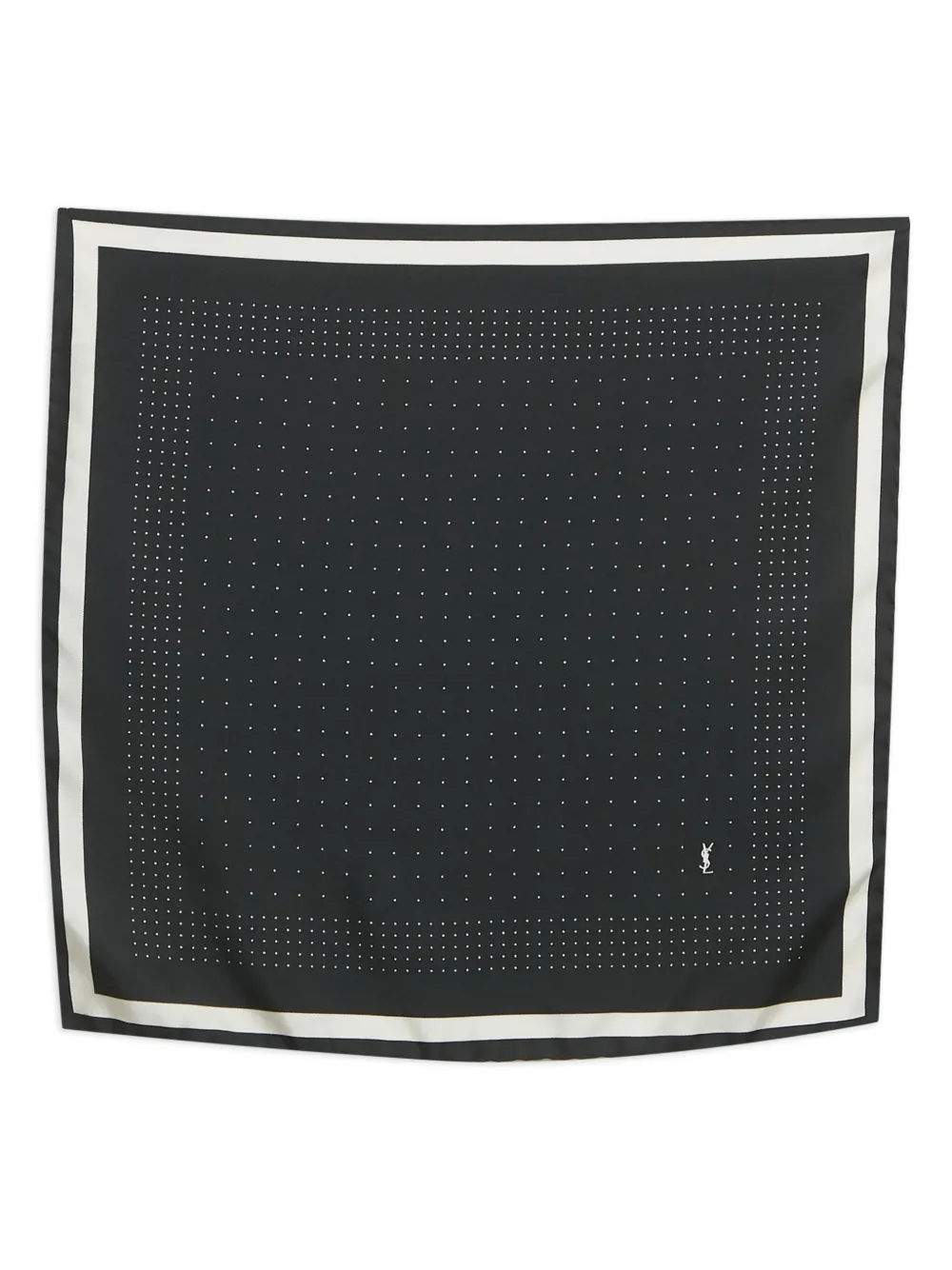 Saint Laurent Pre-Owned dots silk pocket square handkerchief | Black | Image 1