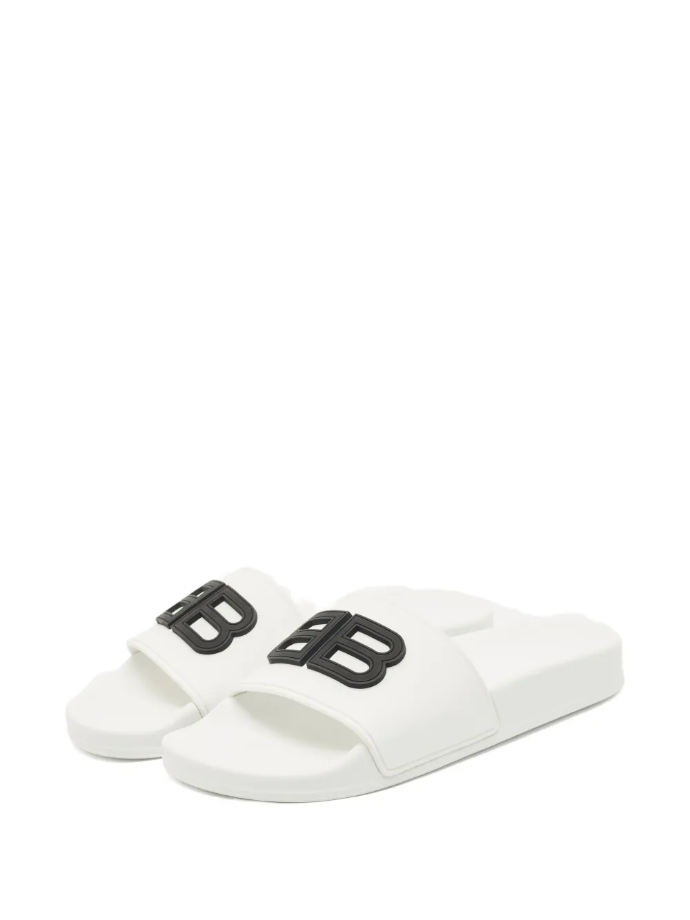 Balenciaga Pre-Owned BB-embellishment slides - Wit