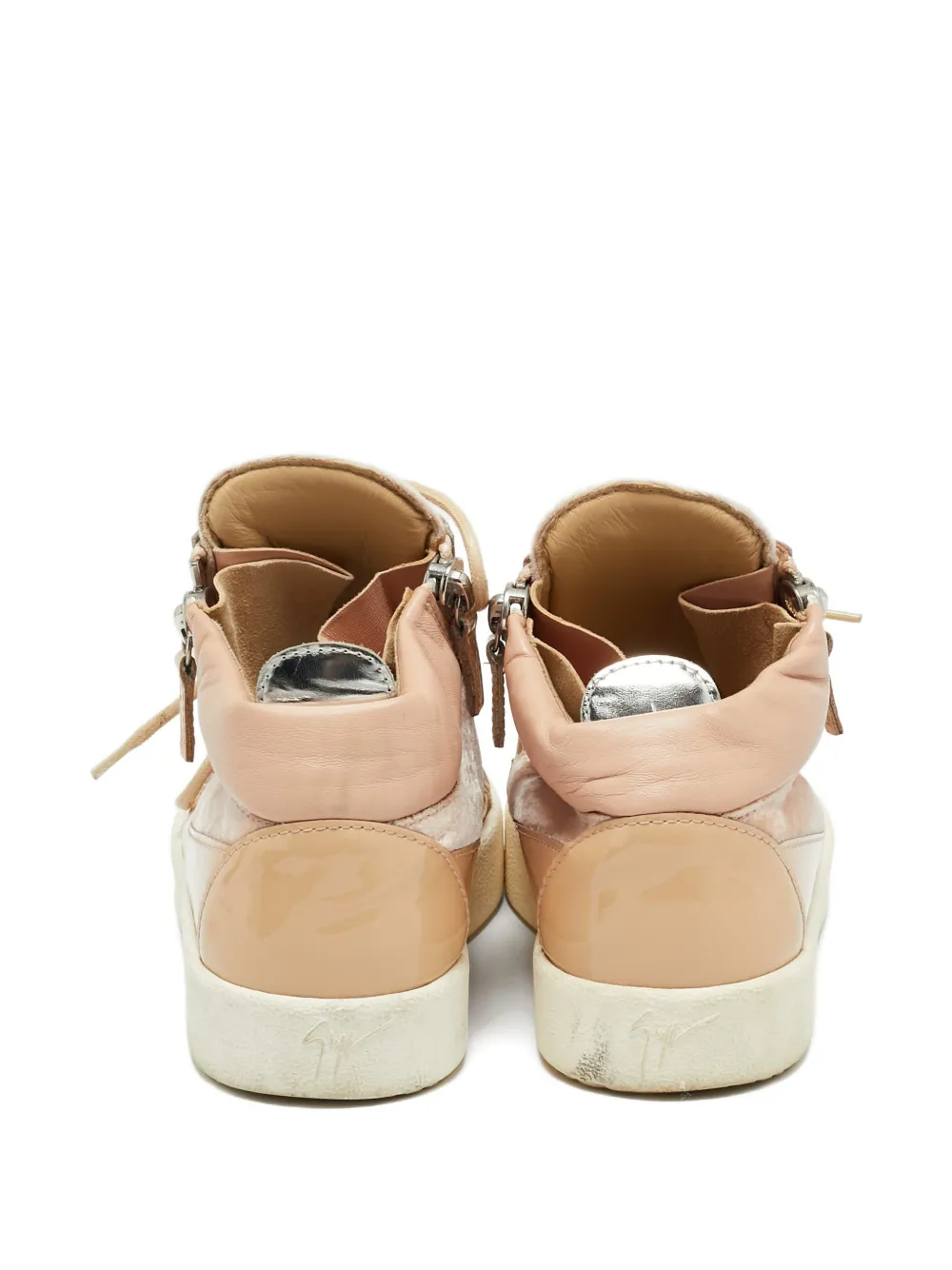 Giuseppe Zanotti leather zip sneakers - Roze