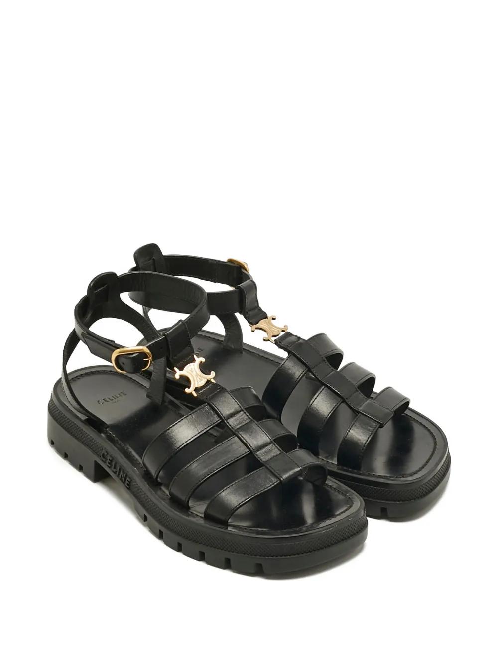 Celine Pre-Owned Clea leather sandals - Zwart
