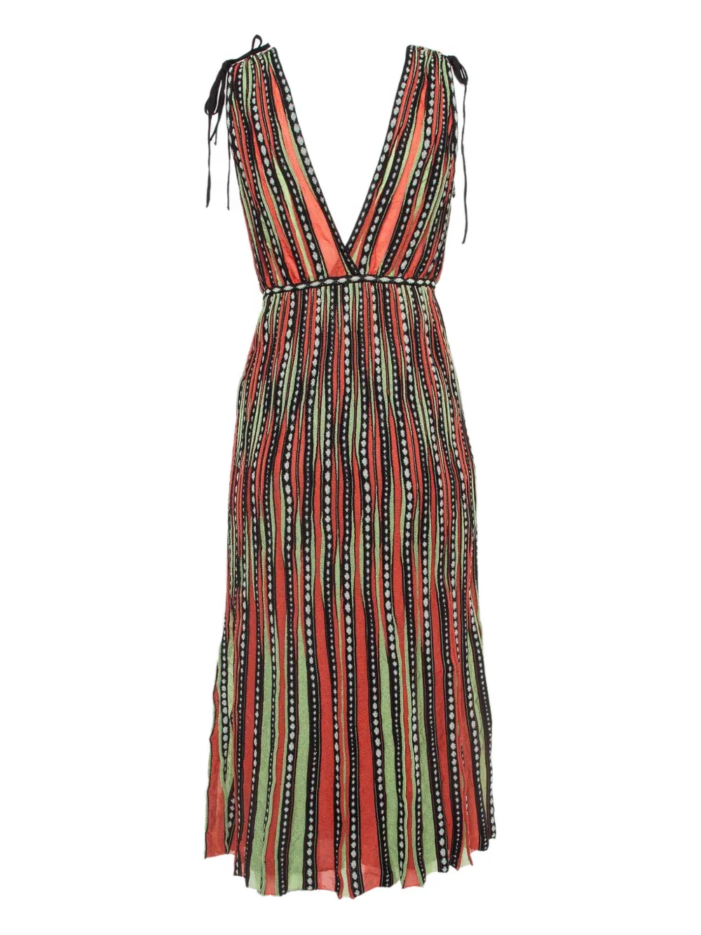 Missoni Pre-Owned Knit patterned midi dress - Oranje