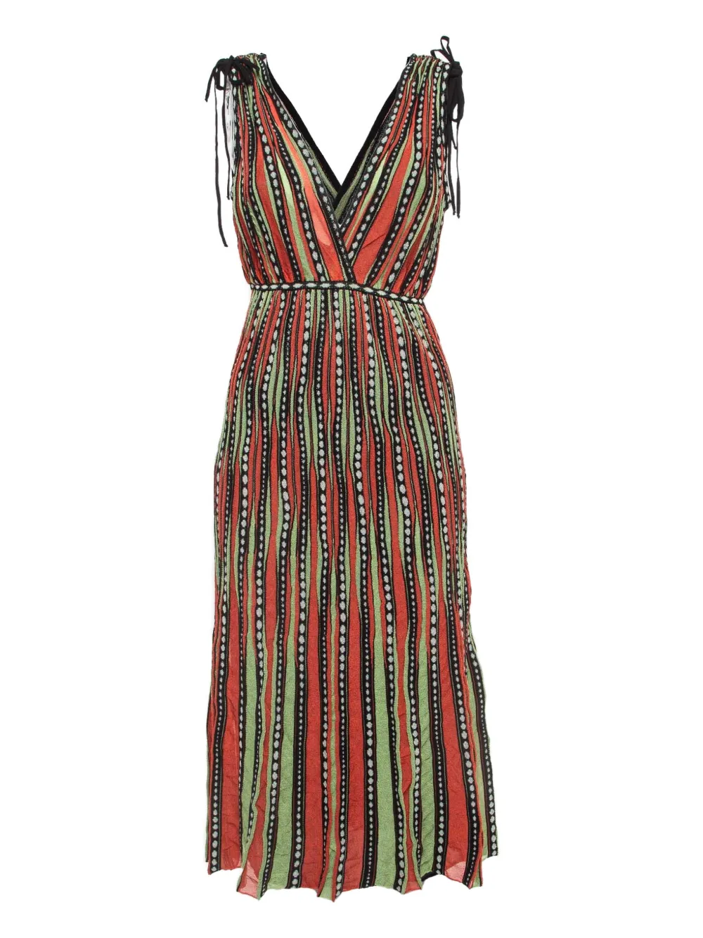Missoni Pre-Owned Knit patterned midi dress - Arancione