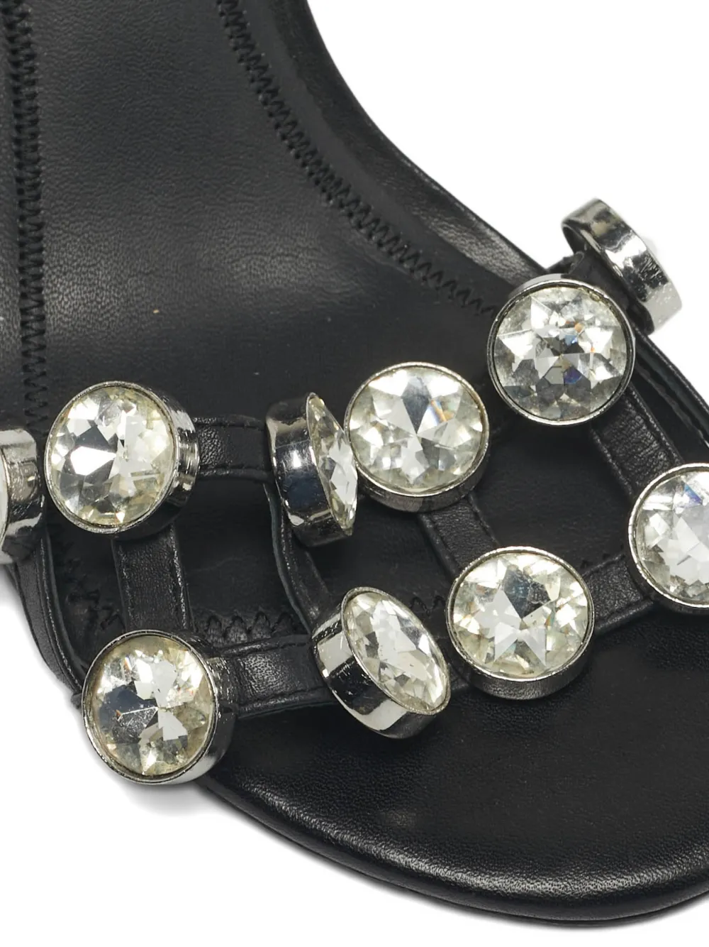 Alexander Wang Abby crystal-embellished leather sandals - Zwart