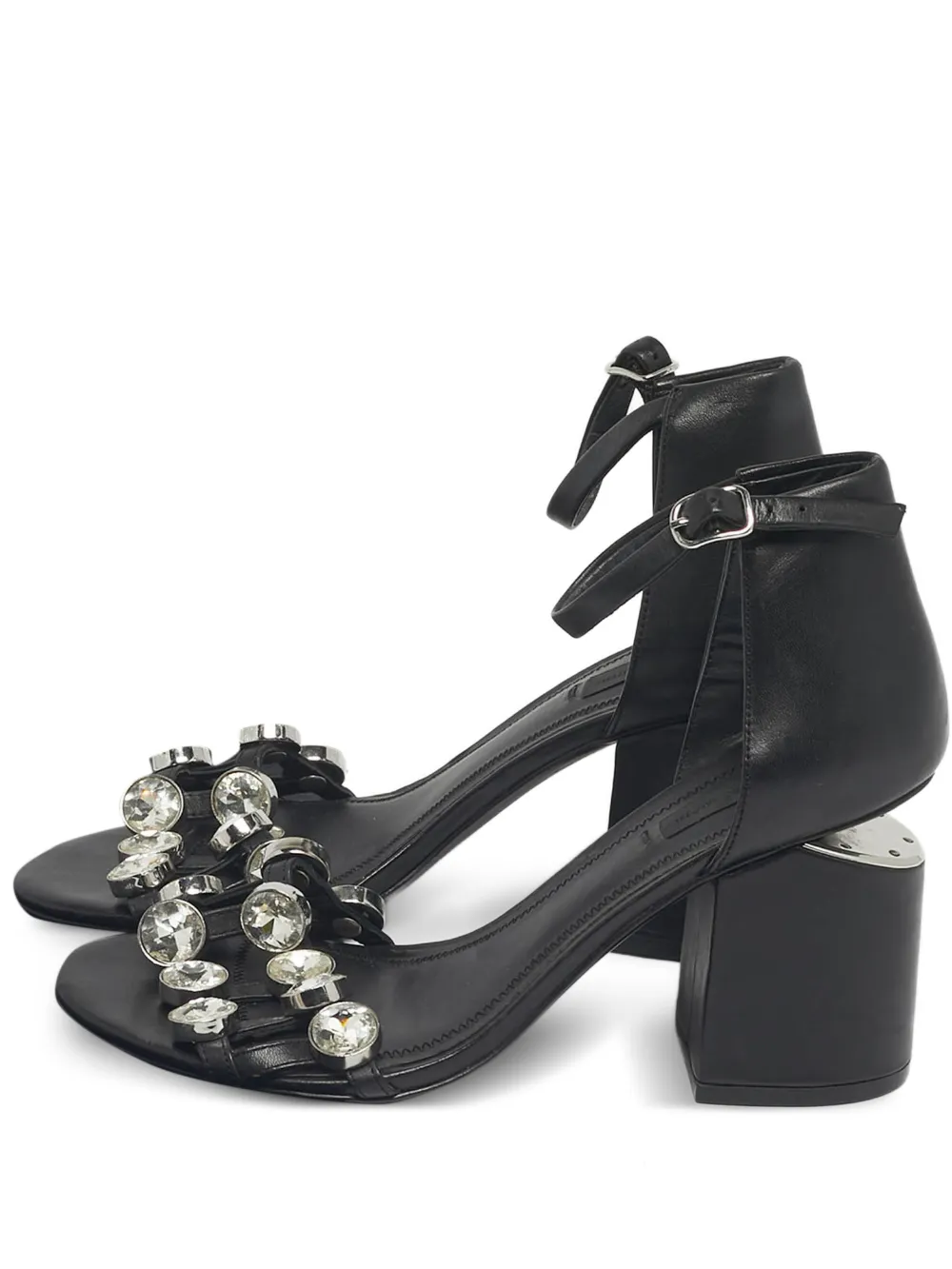 Alexander Wang Abby crystal-embellished leather sandals - Schwarz