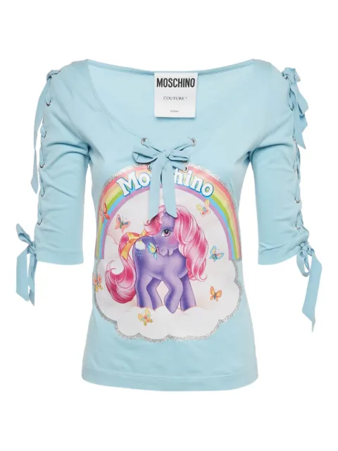 Moschino Pre-Owned lace-up printed top