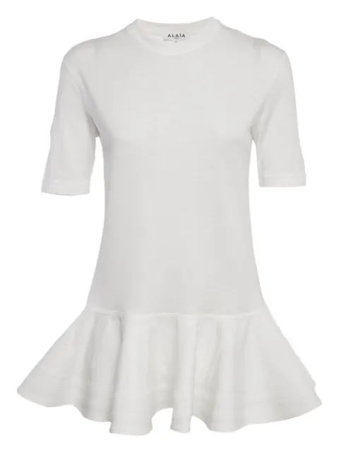 Alaïa Pre-Owned peplum cotton T-shirt