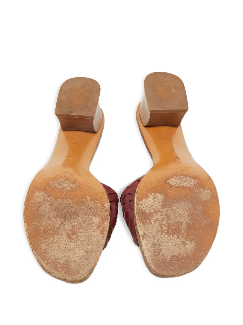 Bottega Veneta Pre-Owned Ravello intrecciato-leather sandals - Rood