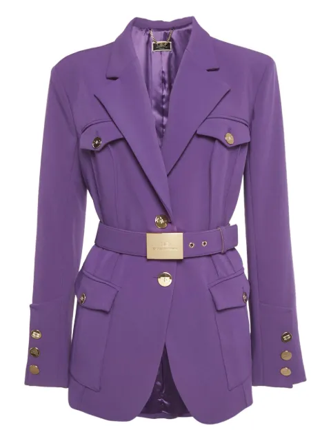 Elisabetta Franchi blazer en crêpe à taille ceinturée