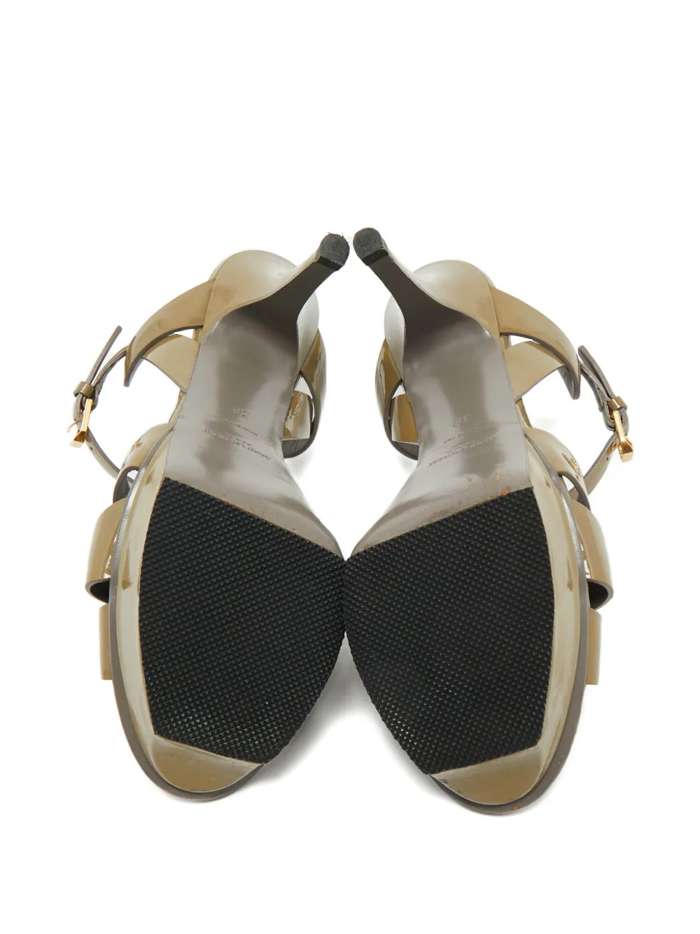 Saint Laurent Pre-Owned Tribute platform heeled sandals - Groen