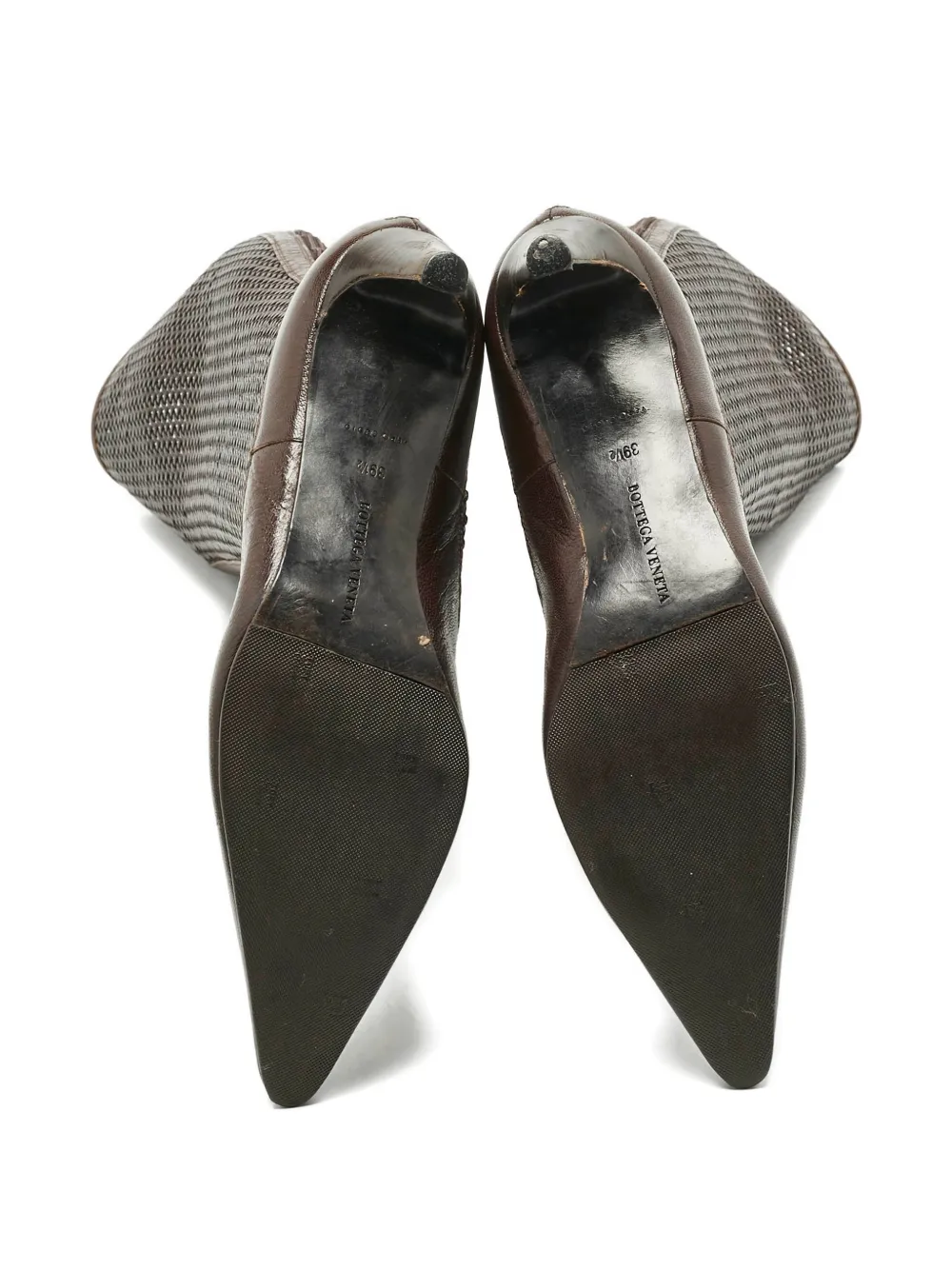 Bottega Veneta Pre-Owned woven zipped boots - Bruin