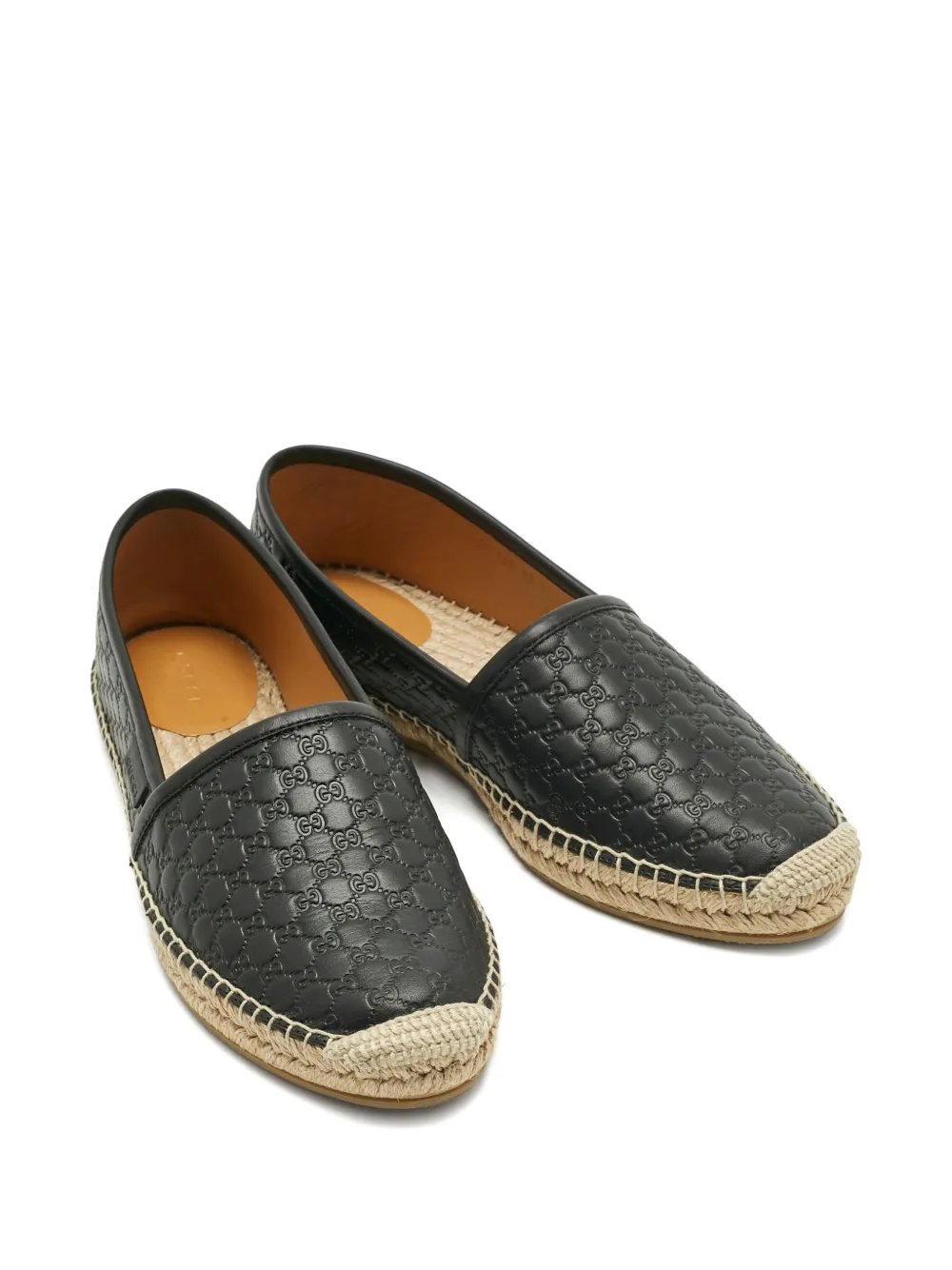 Gucci Pre-Owned Microguccissima-motif leather espadrilles - Zwart