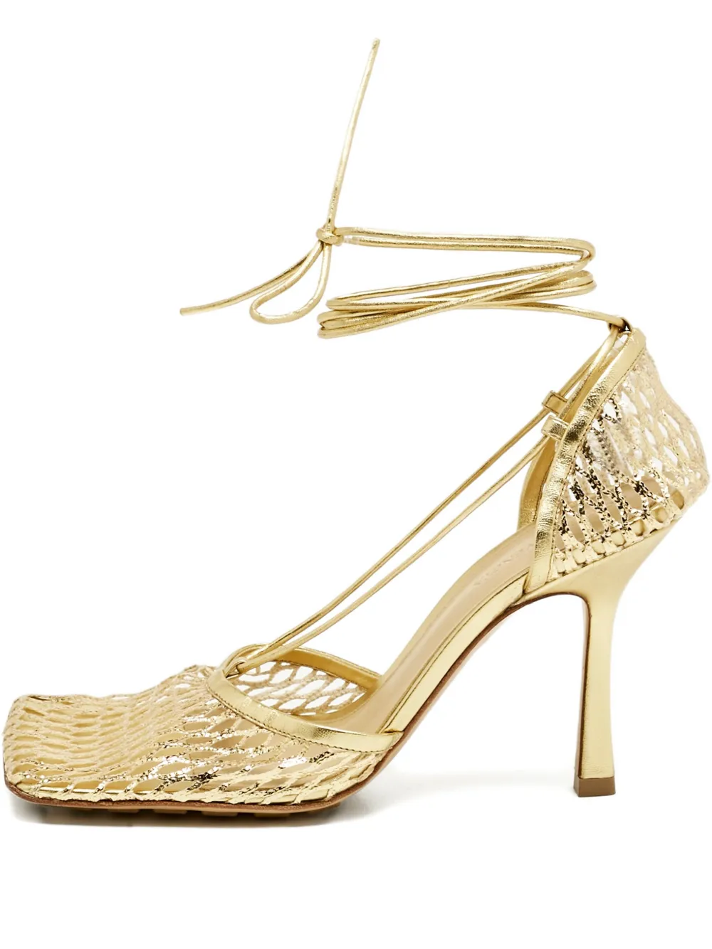 Bottega Veneta Pre-Owned knit leather pumps - Gold