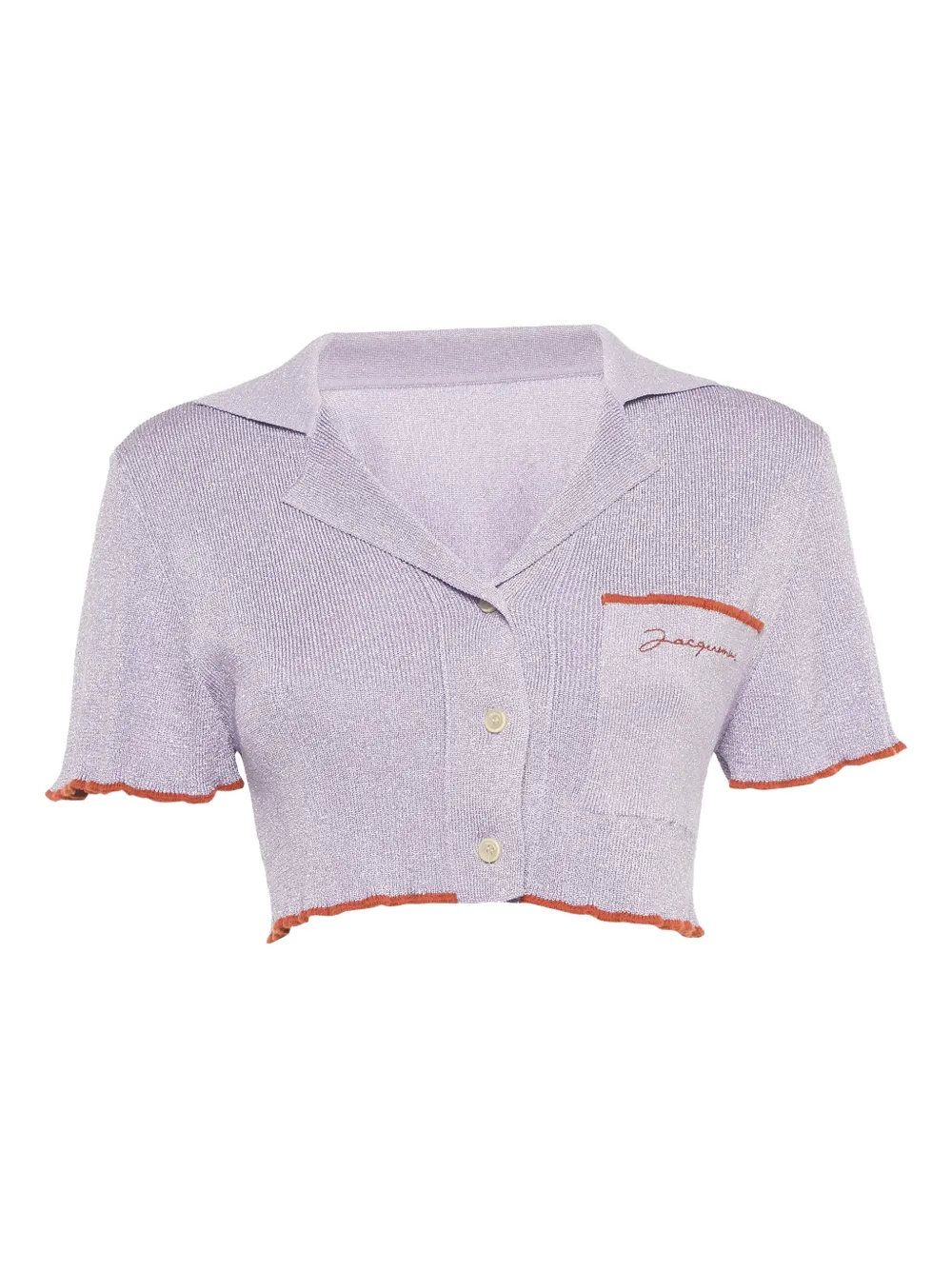 Pre-owned Jacquemus Cropped Collar Knit Top In Purple