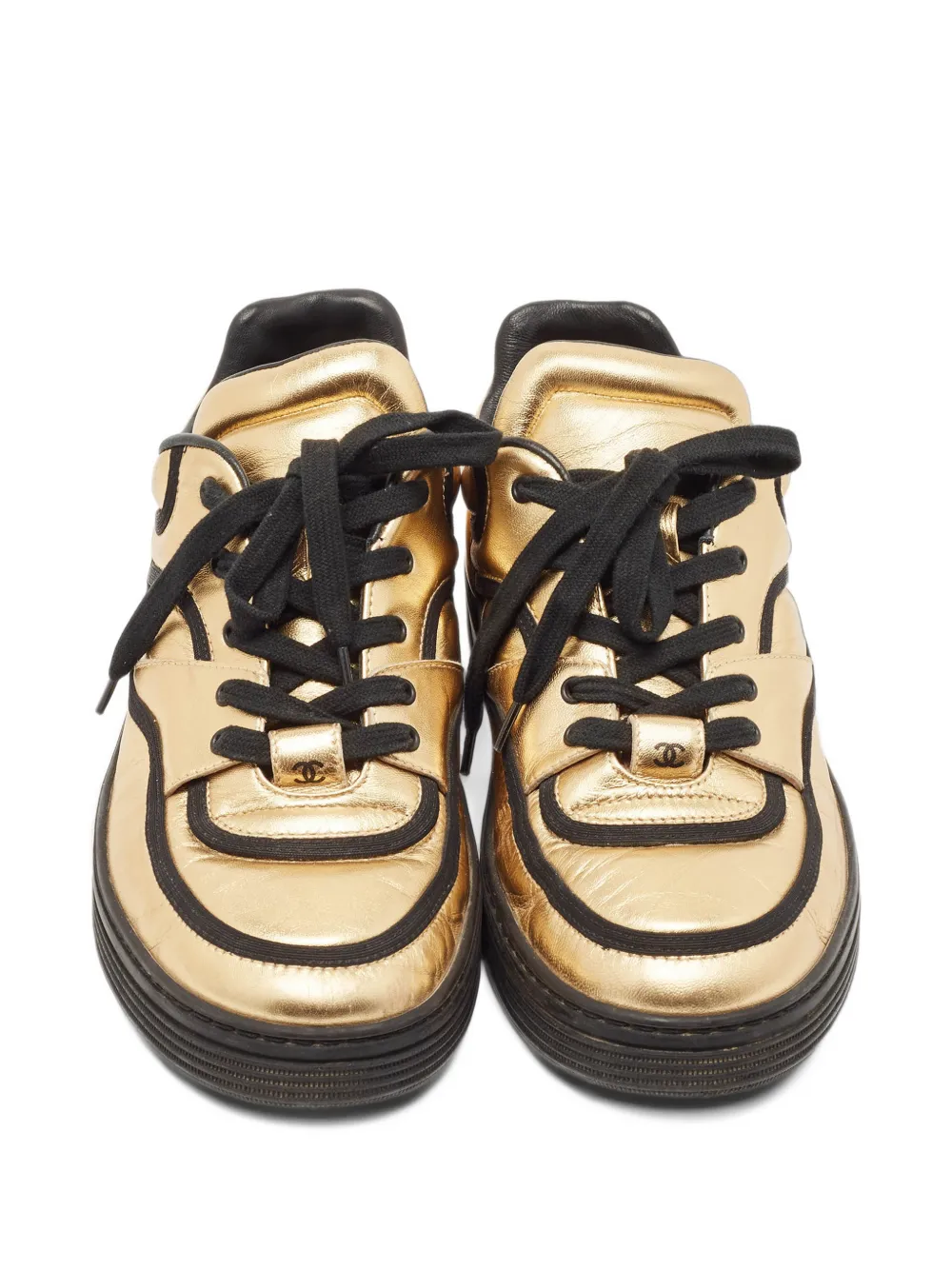 CHANEL Pre-Owned CC chunky leather sneakers - Gold