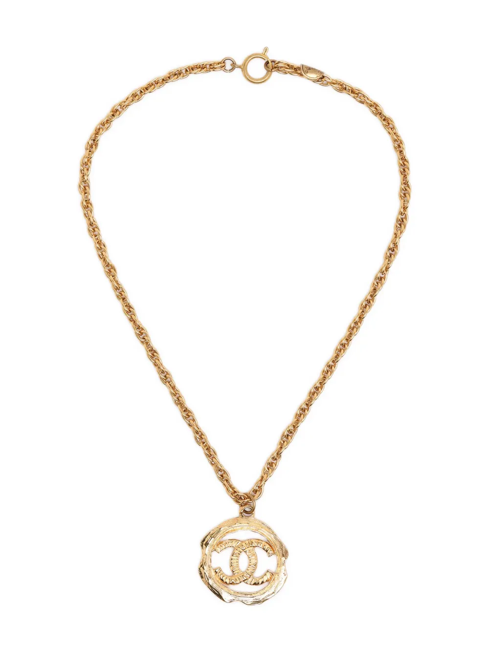 CHANEL Pre-Owned Collana a catena con logo - Oro