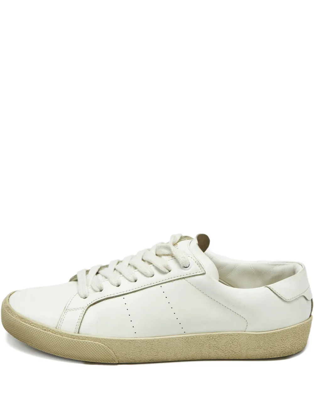 Saint Laurent Pre-Owned Court leather sneakers - Weiß