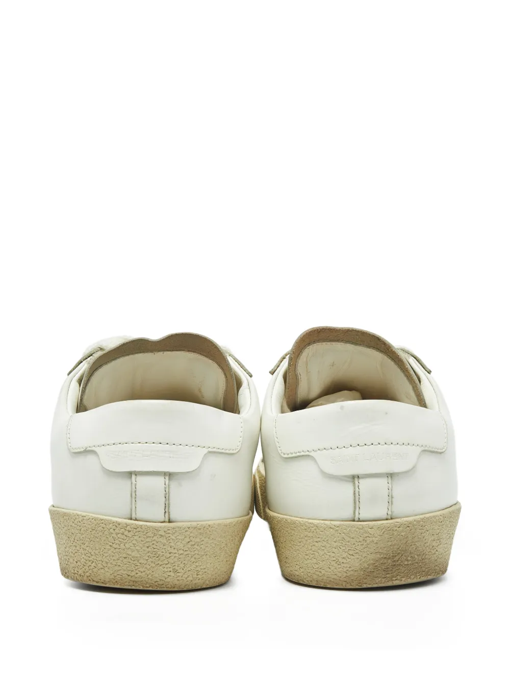 Saint Laurent Pre-Owned Court leather sneakers - Wit