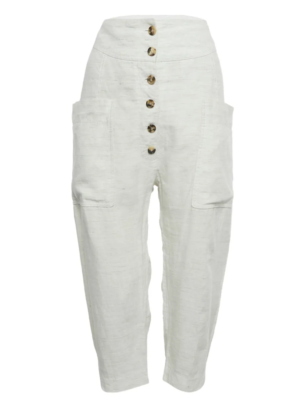 Celine Pre-Owned buttoned linen trousers | Neutrals | Image 1