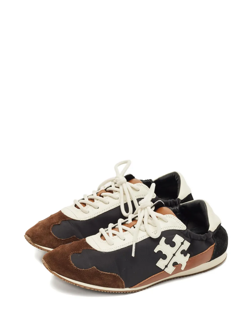 Tory Burch logo-detail lace-up sneakers - Zwart