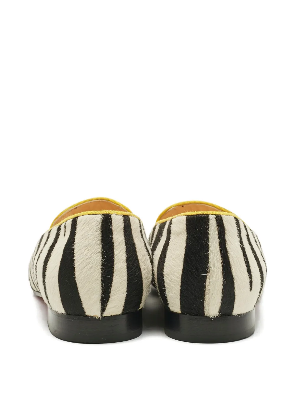 Christian Louboutin Pre-Owned spike-detail calf-hair loafers - Wit