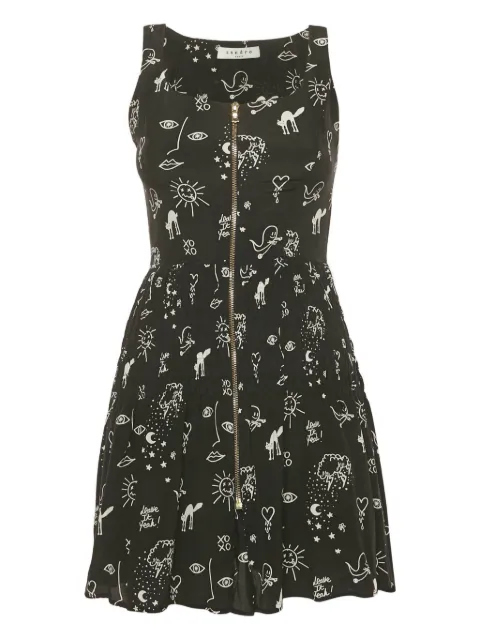 SANDRO silk print mini dress