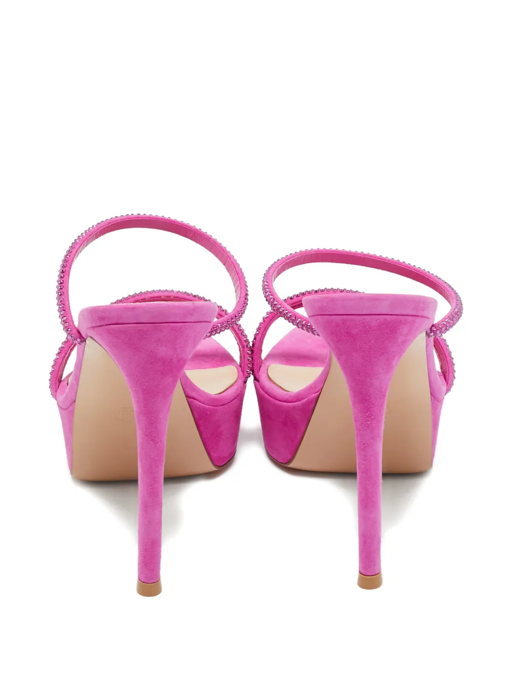 Gianvito Rossi Cannes crystals suede sandals - Roze