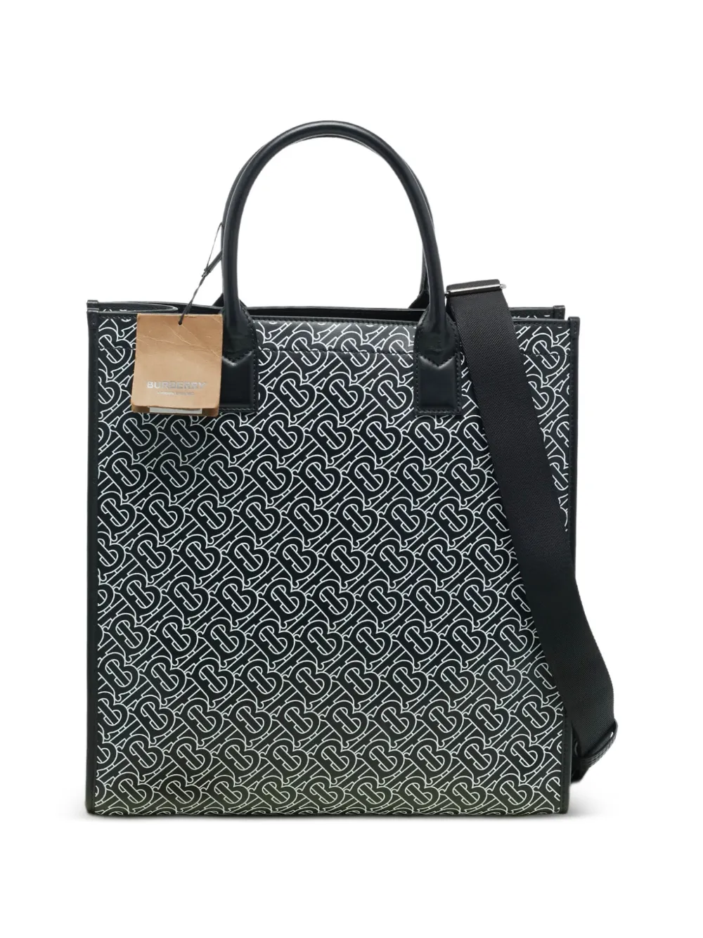 Burberry Pre-Owned monogram leather tote bag - Nero