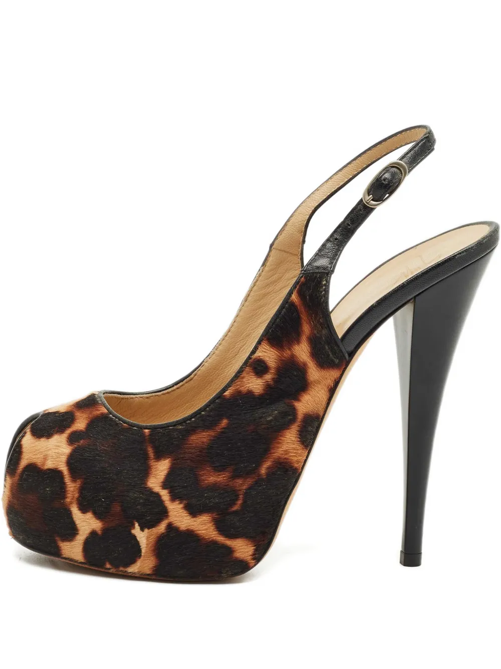 Giuseppe Zanotti peep-toe leopard-print pumps | Brown | Image 1