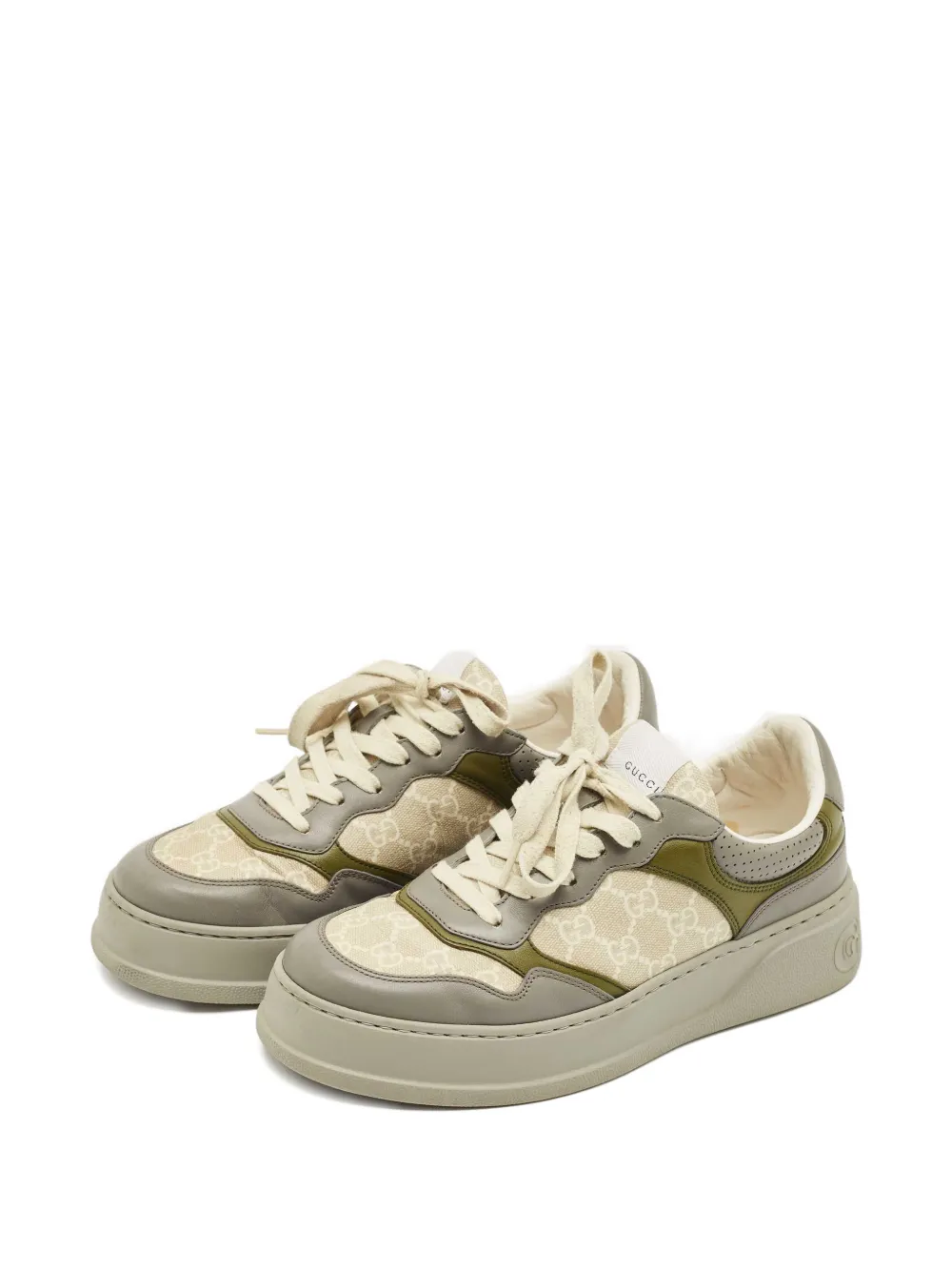Gucci Pre-Owned Chunky B lace-up Sneakers | Neutrals | FARFETCH display picture 2