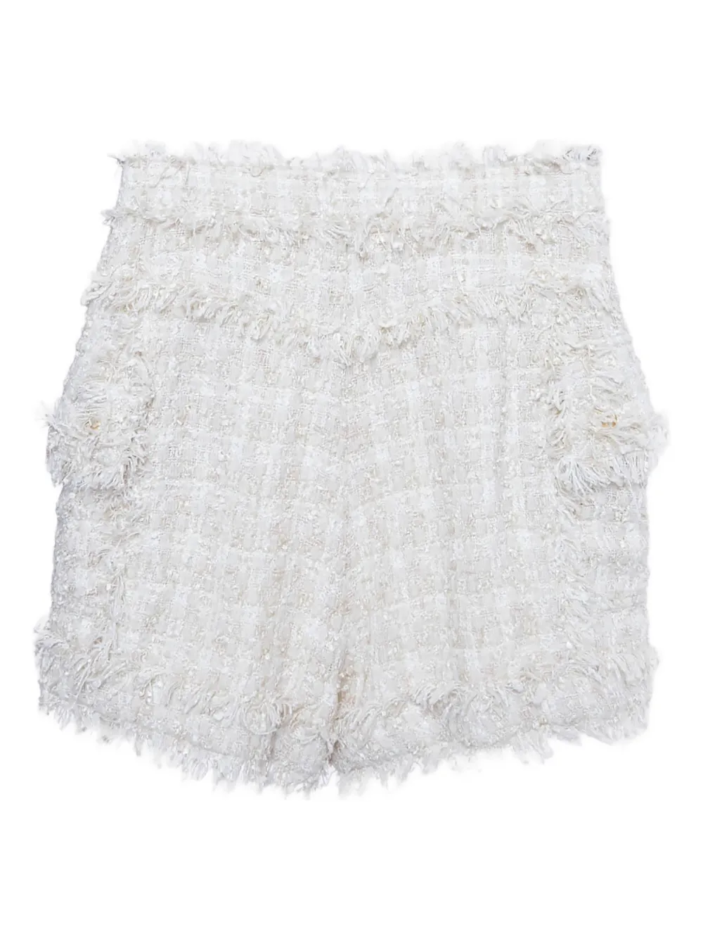 Balmain Pre-Owned tweed raw-edge shorts | Neutrals | Image 1