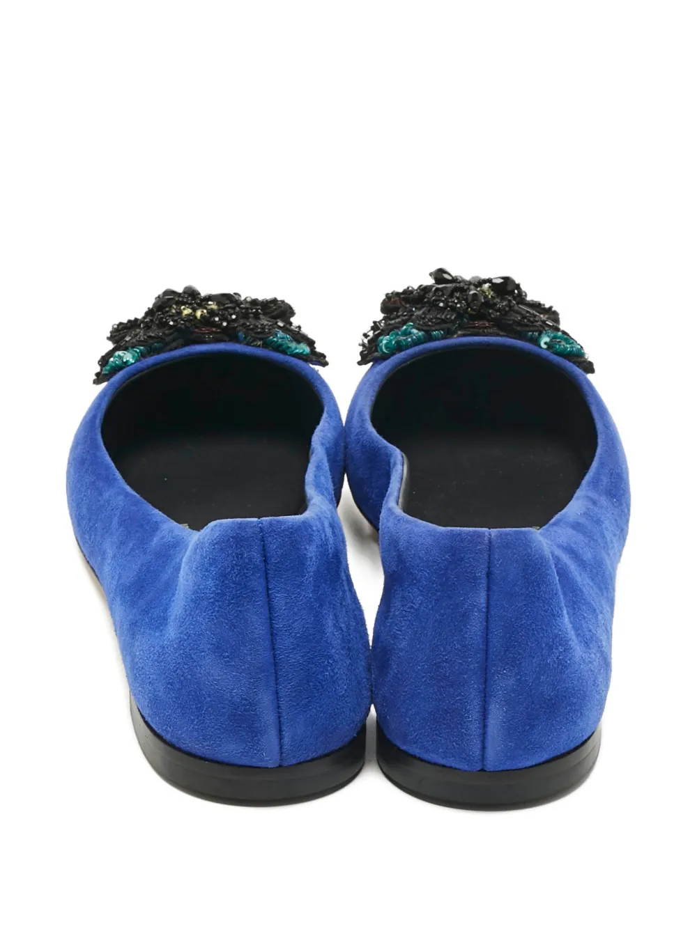 Giuseppe Zanotti Vintage crystal-embellished ballet flats - Blauw