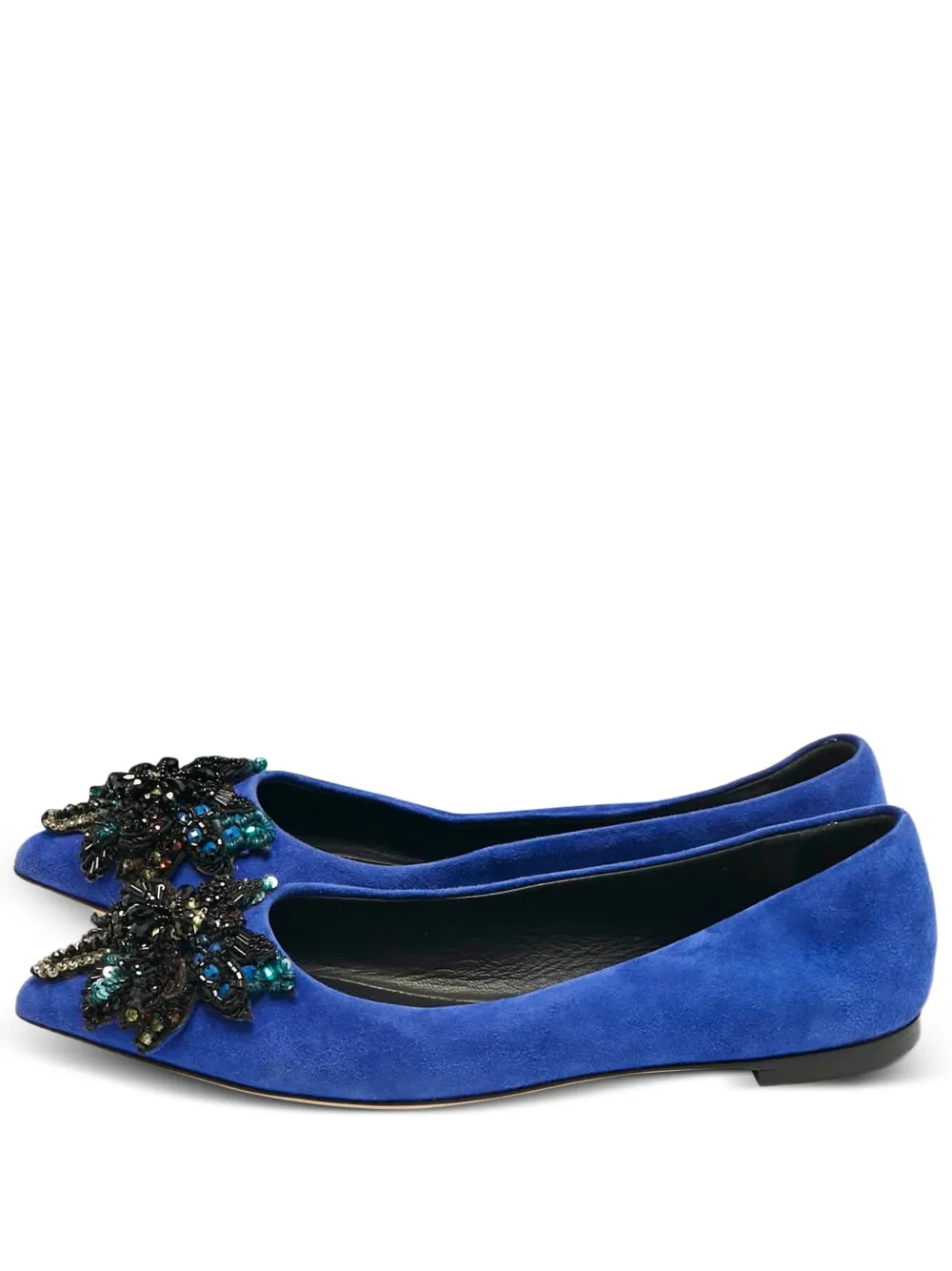 Giuseppe Zanotti Vintage crystal-embellished ballet flats - Blu