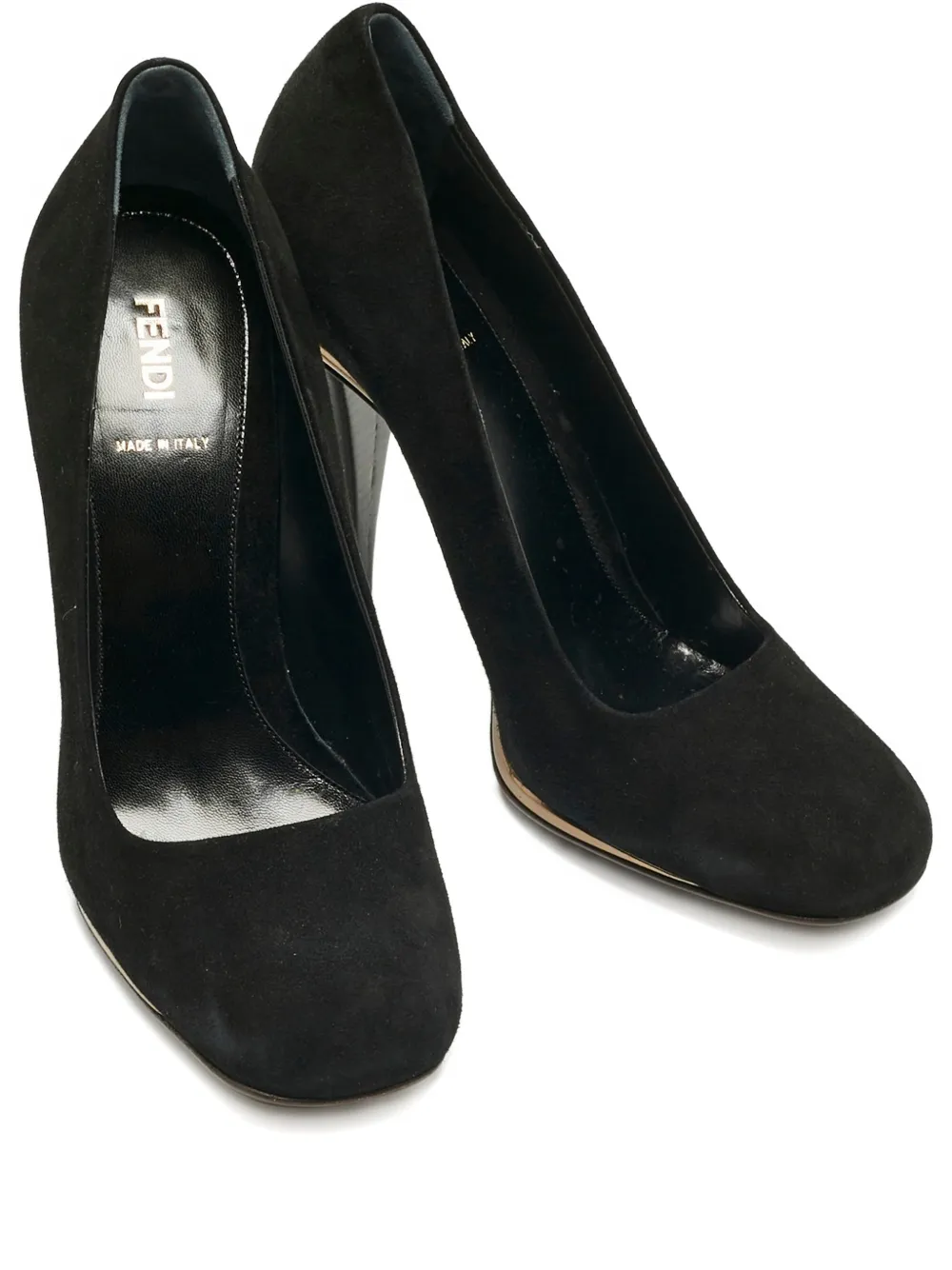 Fendi Pre-Owned suede round-toe pumps - Schwarz