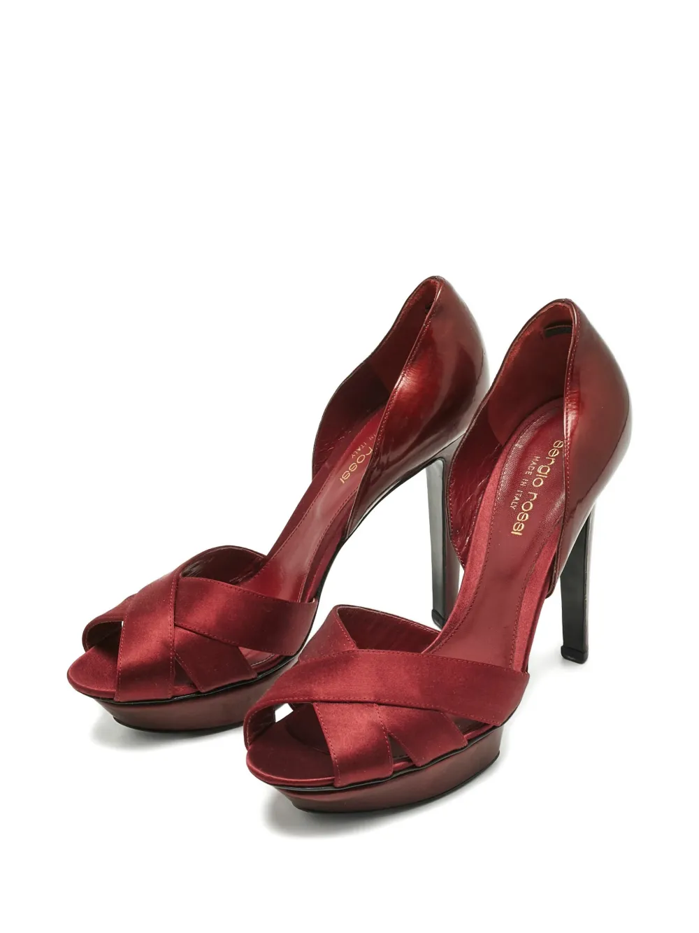 Sergio Rossi criss-cross-strap heeled pumps - Rood