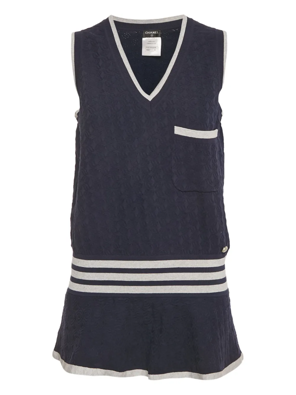 CHANEL Pre-Owned blue long vest