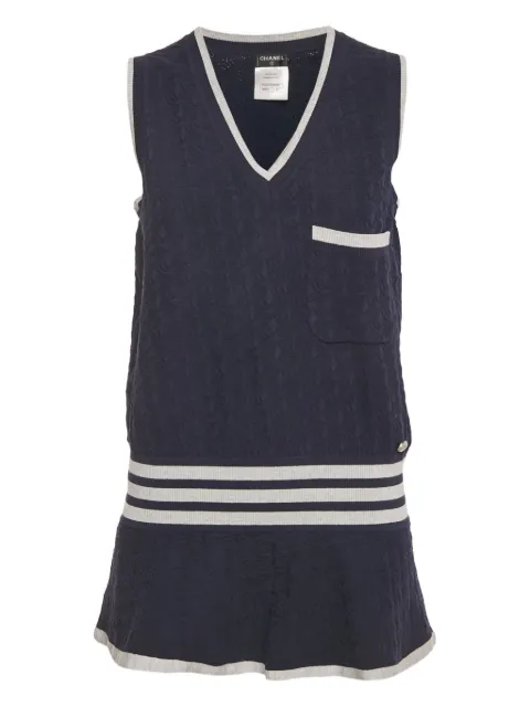 CHANEL Pre-Owned blue long vest