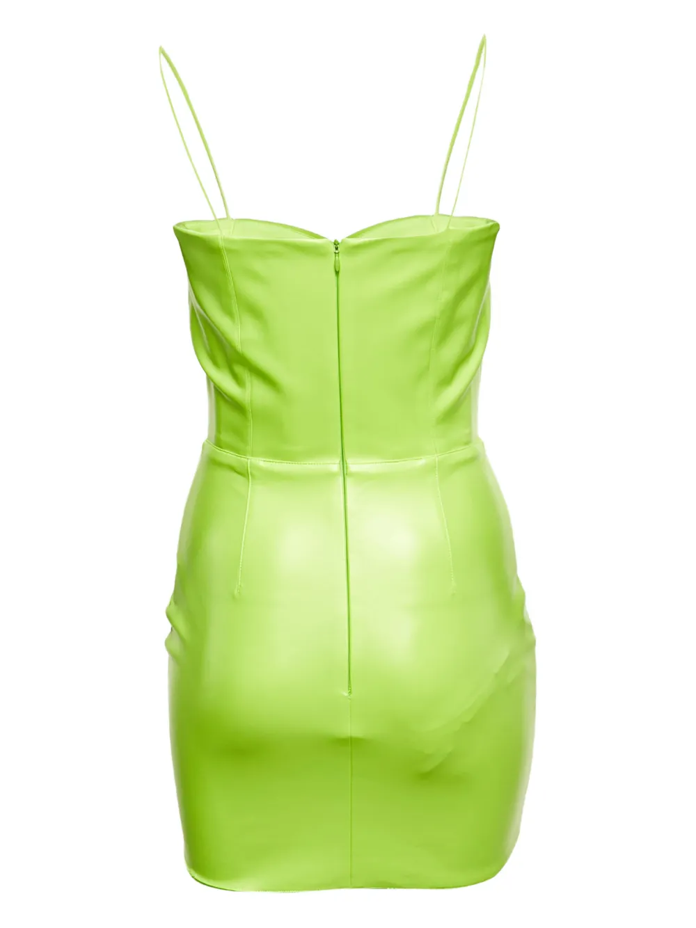 Alex Perry sculpted faux-leather mini dress - Groen