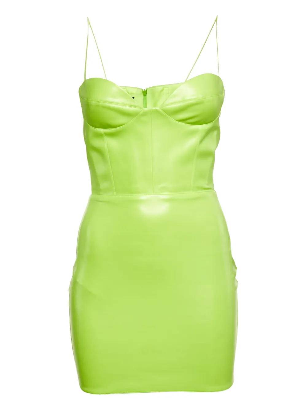 Alex Perry sculpted faux-leather mini dress - Verde