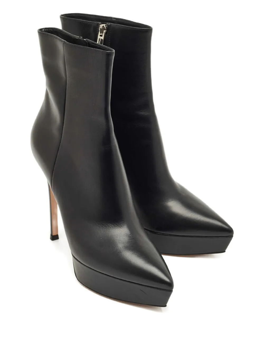 Gianvito Rossi leather platform booties - Zwart