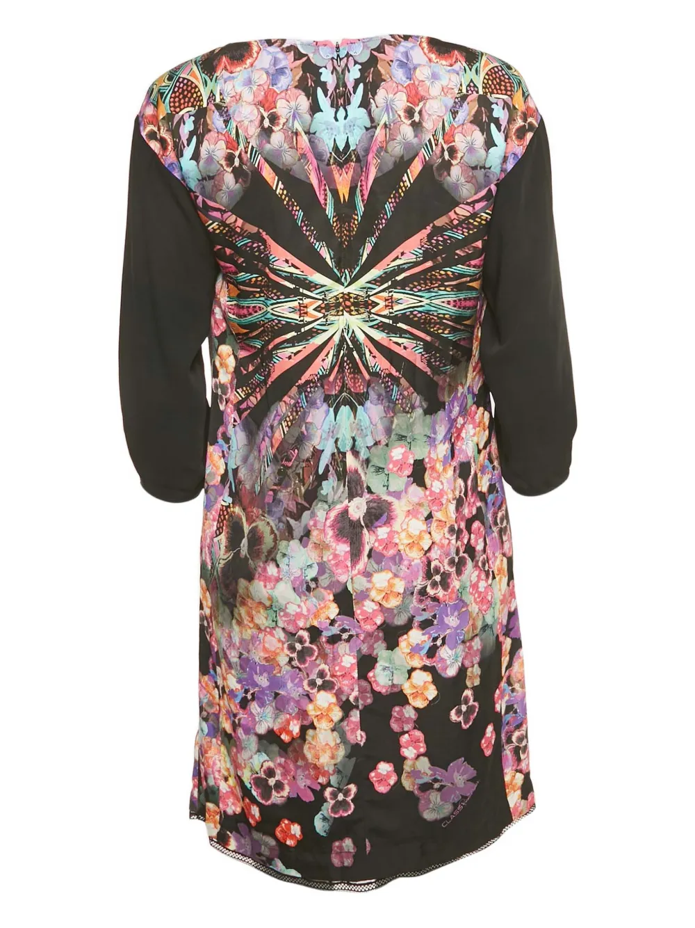 Cavalli Class crepe print dress - Zwart